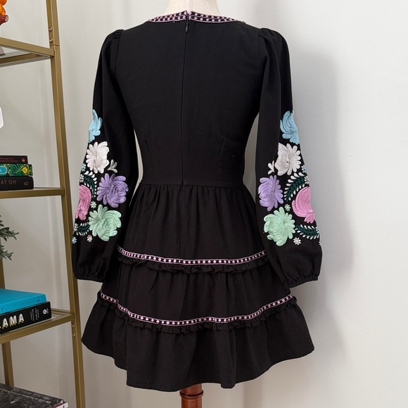Roller Rabbit Black Lucena Embroidered  Naema Dress - Picture 4 of 5